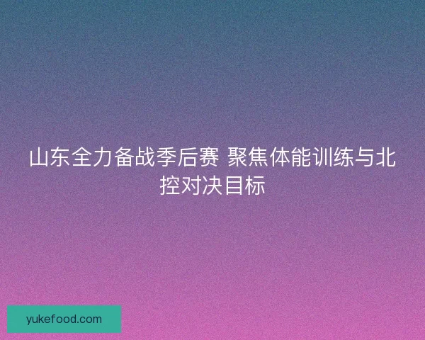 山东全力备战季后赛 聚焦体能训练与北控对决目标